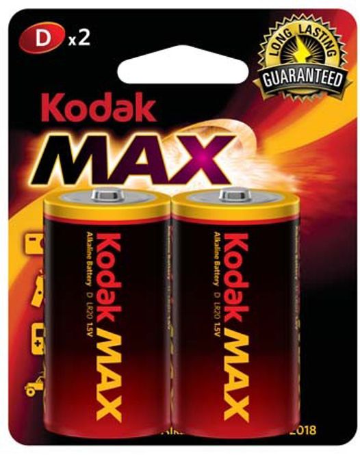 Hovedbilde Kodak Alkalisk batteri D 2 stk