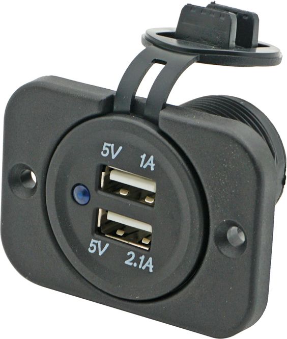 Hovedbilde USB uttak, dobbel 12/24V