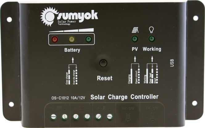 Hovedbilde Regulator Solcellepanel 10A - 12V