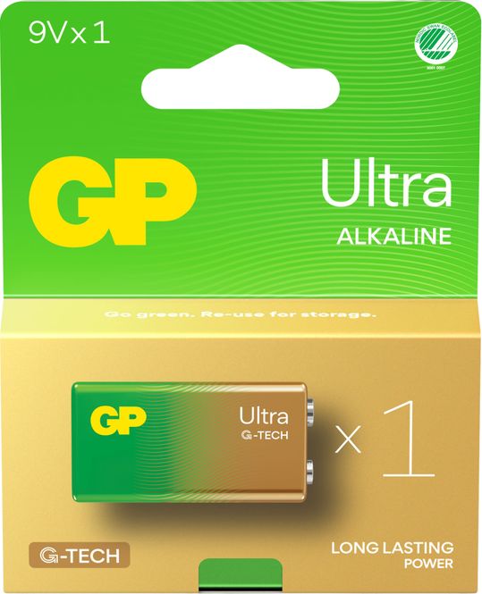 Hovedbilde GP Ultra Alkaline batteri 9V 1-pk
