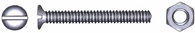 Hovedbilde Maskinskrue m/mutter A4 DIN 963/934